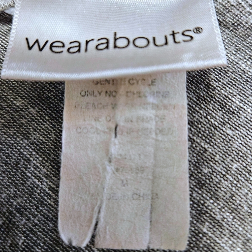 Wearabouts Gray V-Neck Swim Cover-Up Dress M Dolman Sleeve Strappy Back Beach - Picture 4 of 8